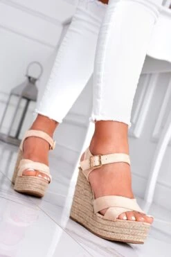 Sandali Espadrillas Alexoo Beige Con Zeppa -Negozio al dettaglio Alexoo 9 359f1e91 bed4 41db aa9c c5885098e79b