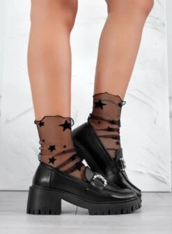 SARA - Mocassini Neri Con Applicazione Gioiello -Negozio al dettaglio Alexoo 9 46de3e73 edb6 4a79 8e46 20fd5ca8bb49