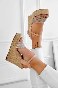 SANTA FE - Sandali Espadrillas Nude Con Fasce Gioiello -Negozio al dettaglio Alexoo 9 634bf601 4e54 4b35 8e91 6c8ade0a0218