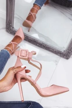 Decolletè Rosa Effetto Coccodrillo Con Tacco Alto 12 Decolletè Rosa Effetto Coccodrillo Con Tacco Alto -Negozio al dettaglio Alexoo 9 6 37