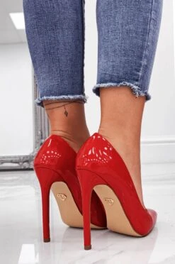 Decolletè Rosse In Vernice Con Tacco Alto -Negozio al dettaglio Alexoo 9 6 56