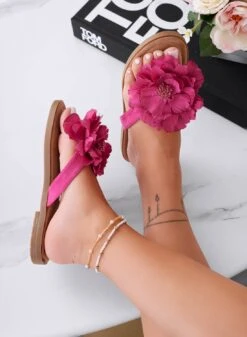 CLARISSA - Sandali Infradito A Ciabatta Fuxia Con Fiore Applicato -Negozio al dettaglio Alexoo 9 a852fd0c 1ef3 4467 9dff 217c16cf3db6