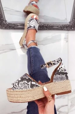 LICIA - Espadrillas Pitonate Con Zeppa E Cinturino