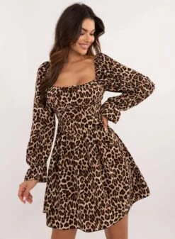 Abito Maculato Con Gonna Svasata