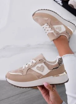 Sneakers Fango Con Cuore Glitter Oro