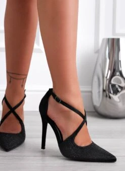 BILLY - Decolletè Nere In Strass Con Tacco Alto A Spillo