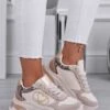 BORA - Sneakers Beige Con Cuore E Inserti Oro