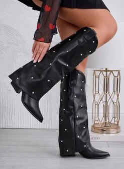 BRODIE - Stivali Neri Camperos Con Borchie