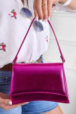 Borsa A Spalla B225 Fuxia Metallizzato