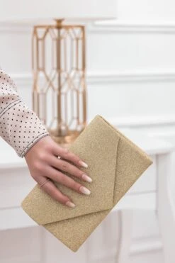 Borsa - Pochette B204 Oro Con Glitter