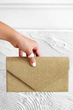 Borsa Pochette B221 Oro Glitter