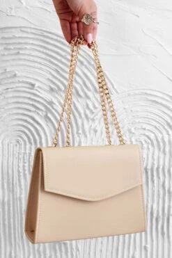 Borsa Pochette Beige B217 Con Catena Oro