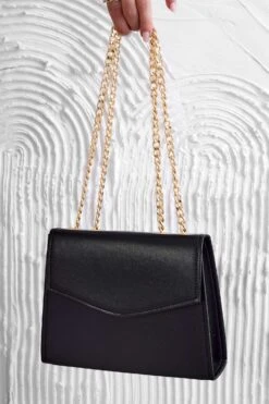 Borsa Pochette Nera B217 Con Catena Oro
