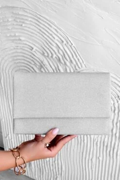 Borsa Pochette B218 Argento Con Glitter