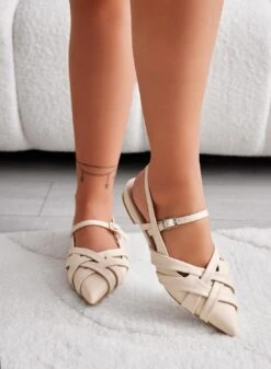 CLARA - Ballerine Beige Slingback Intrecciate