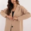 Cappotto Lungo Elegante Beige Con Bottoni