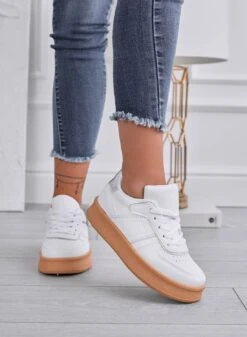 DAMIANA - Sneakers Bianche Con Inserti Argento E Suola In Gomma