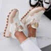 DEAA - Sneakers Beige Con Applicazione Gioiello Oro