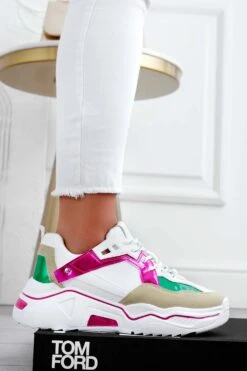 Sneakers Con Suola Spessa Ed Inserti Multicolor