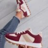 Sneakers Bordeaux Con Pannelli A Contrasto
