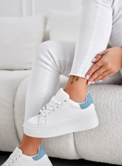 MALVIN - Sneakers Bianche Con Retro Blu Jeans