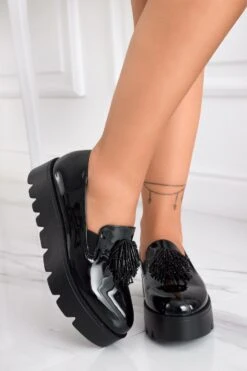 Mocassini Neri In Vernice