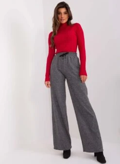 Pantalone Grigio Con Molla E Laccio In Vita