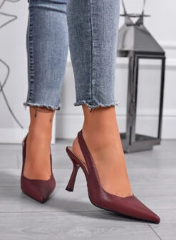SELINA - Décolleté Bordeaux Slingback Con Tacco 9,5 Cm