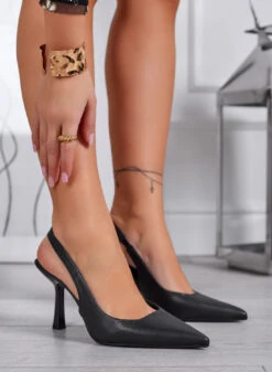 SELINA - Décolleté Nere Slingback Con Tacco 9,5 Cm