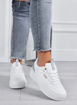 SHINE - Sneakers Bianche Con Dettagli Grigi E Scritta Love