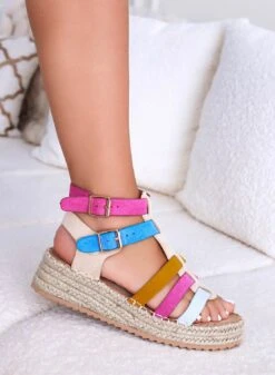 STEFANIA - Sandali Espadrillas Multicolor Fasciati