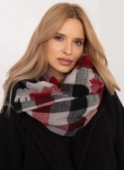 Sciarpa Nera Con Pannelli A Contrasto