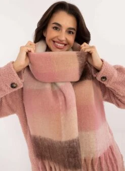 Sciarpa Oversize Con Tonalità Rosa Cipria