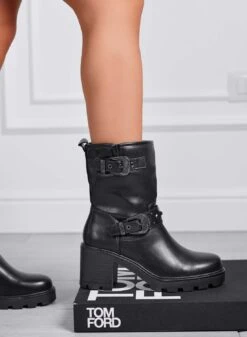 TALLINN - Stivaletti Neri Con Tacco Comodo