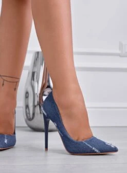 TIPSY - Decolletè Blu Jeans Scuro Con Tacco Alto A Spillo