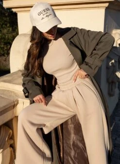 Tuta Felpata Beige Due Pezzi