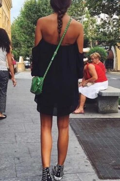 Abito A Fascia In Velo Nero