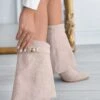 Stivaletti Beige Alexoo Con Risvolto