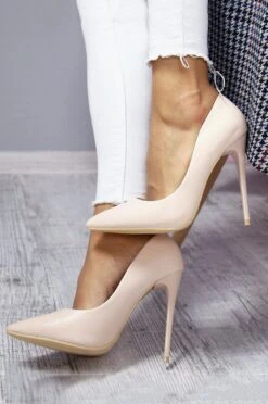 Decolletè In Ecopelle Con Tacco A Spillo - Beige